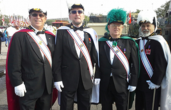 It's Always an Honor to Be a Part of the Veterans' Day Parade! L-R: Dan, Griffin, Charlie and Tim